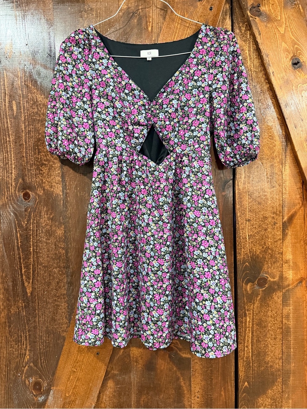 NSR Mini Cutout Dress Floral Pattern Small
